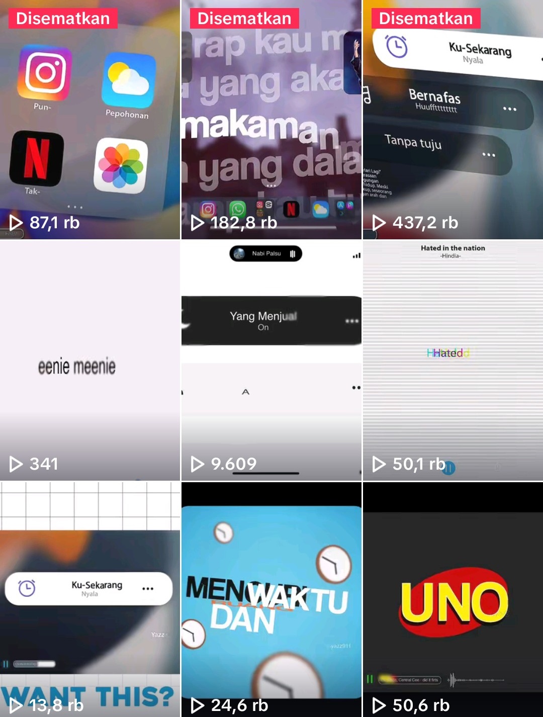 Preview konten TikTok YAZZ 1